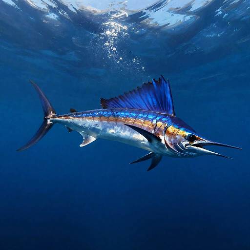 Sleek Sailfish in Turbulent Sea