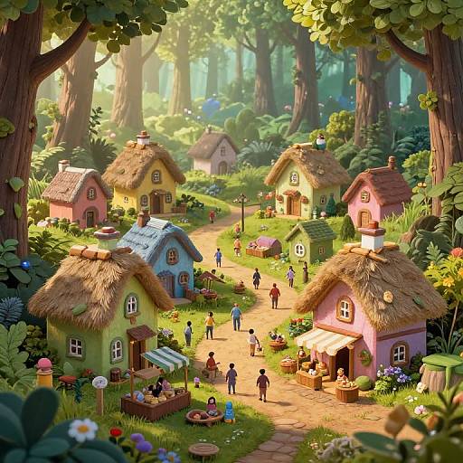 Whimsical Lilliputian Forest Village