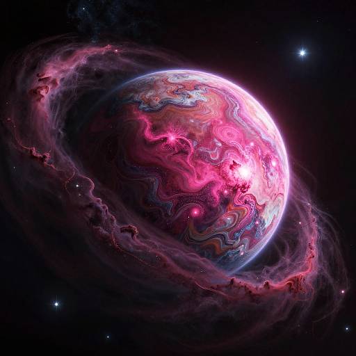 Matte Painting of Marble Water Planet