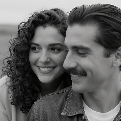 Classic Black-and-White Couple Portrait