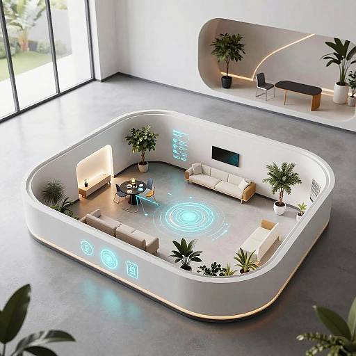 Futuristic AI-Generated Smart Home Layout