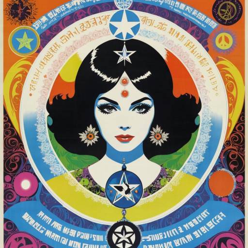 Psychedelic Retro Woman Portrait Illustration