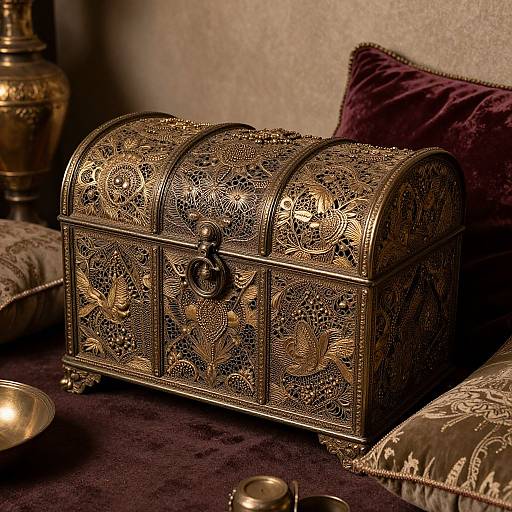 Ornamental Filigree Chest with Vintage Elegance