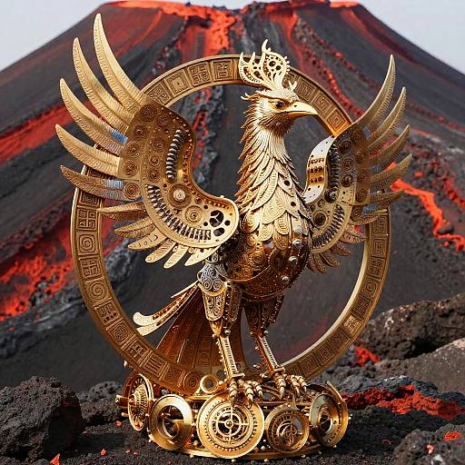 Clockwork Phoenix in Crimson Volcanic Caldera