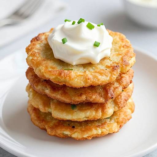 Golden Fritters with Sour Cream