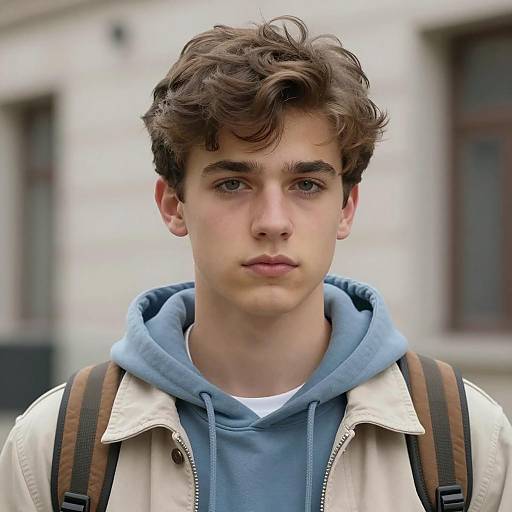 Photorealistic Teenage Guy in Urban Setting