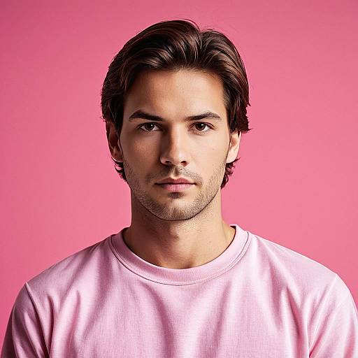 Realistic Portrait of a Boy in Pink
