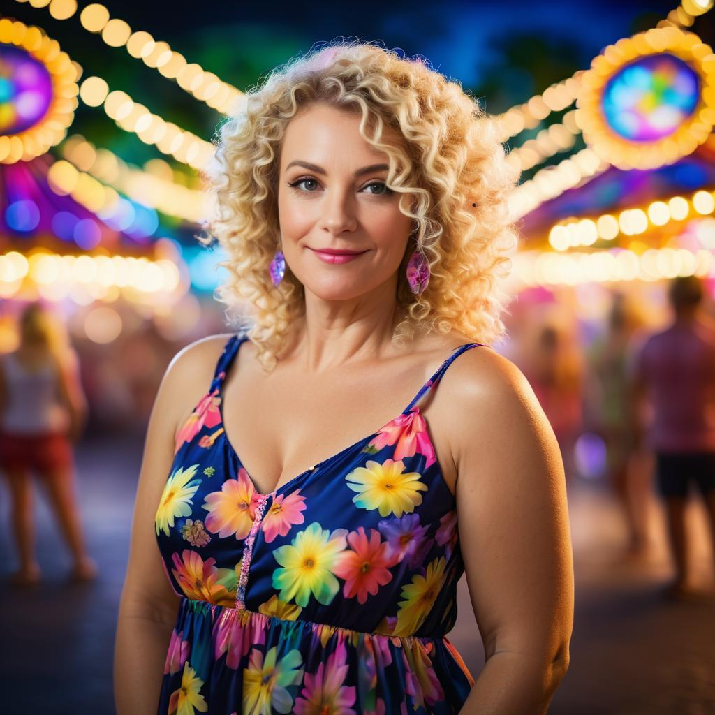 Vibrant Night Carnival Portrait