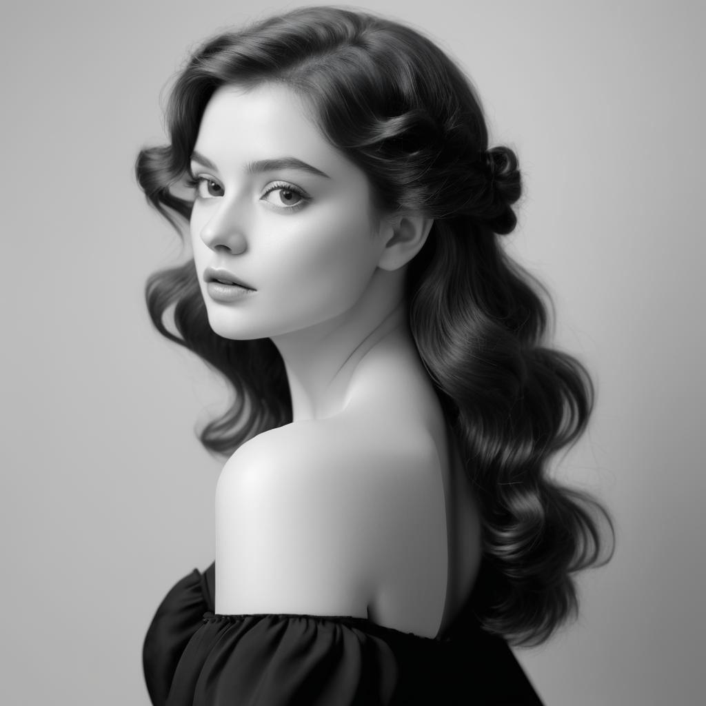 Elegant Black and White Actress Portrait