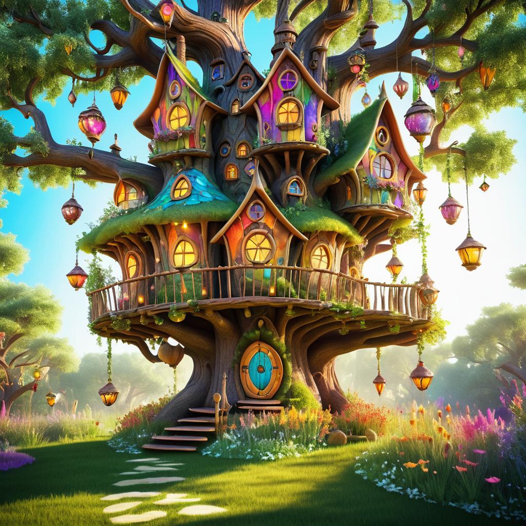 Enchanting Giant Treehouse in Meadow