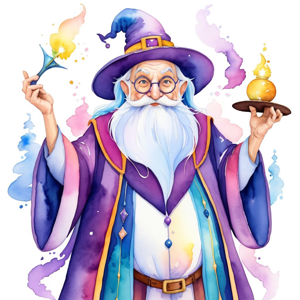 Whimsical Elderly Wizard Character Design