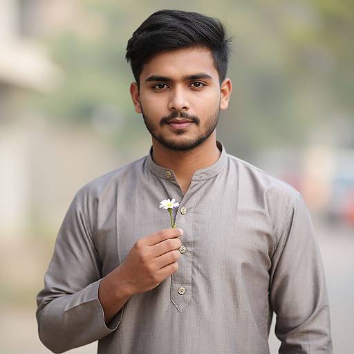 Marwadi Sherwani Portrait Outdoors