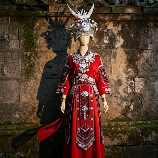 Vibrant Mannequin in Mystical Attire