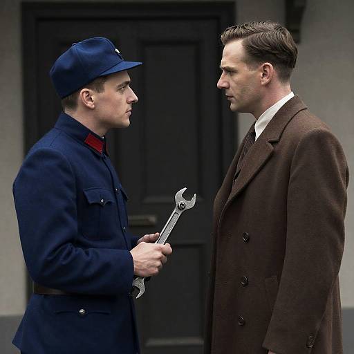 1930s Film Scene with Two Men