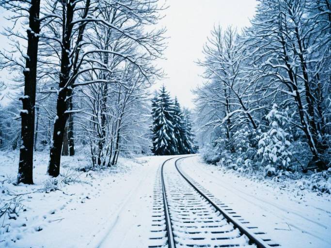 Serene Winter Snowy Landscape Wallpaper
