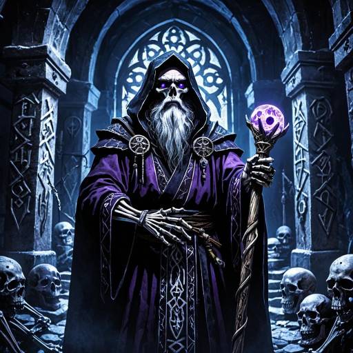 Gothic Necromancer in Haunted Crypt