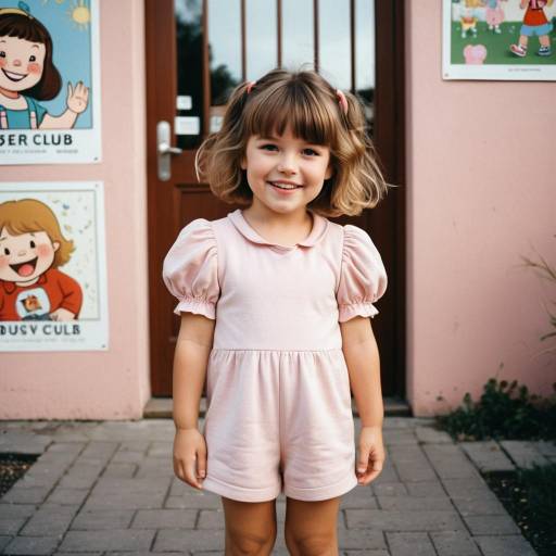 Smiling Toddler Girl in Pink Playsuit