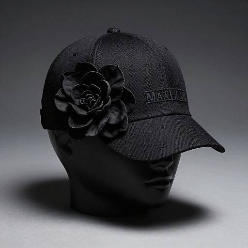 Black Fashion Racing Hat with Flower