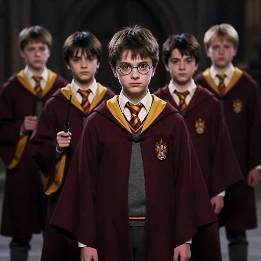 Children in Hogwarts Robes: A Dark Portrait