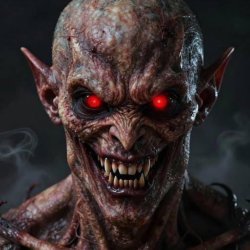 Hyperrealistic Demonic Evil Face Drawing