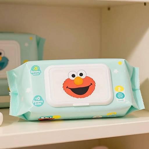 Cute Elmo Baby Wipes Packaging