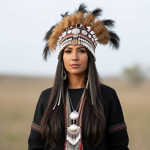 Native American Woman in Traditional Costume