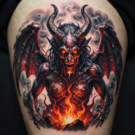 Realistic Demonic Horror Tattoo Art
