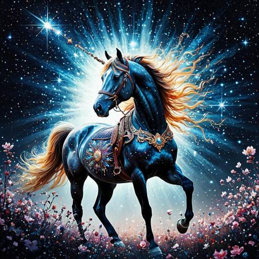 Galaxy Unicorn with Radiant Starburst