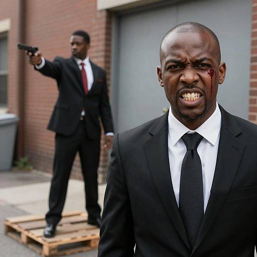 Intense Urban Encounter in Alleyway