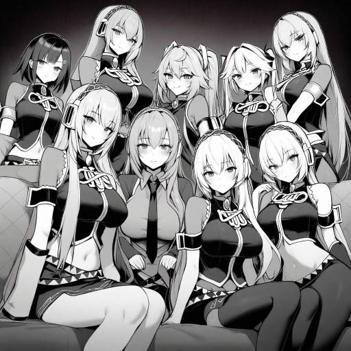 Anime Style Group Portrait of Girls
