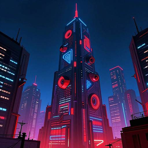 Cyberpunk Surreal Neon Cityscape