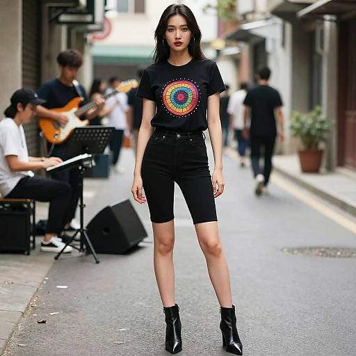Petite Street Style with Graphic Tee