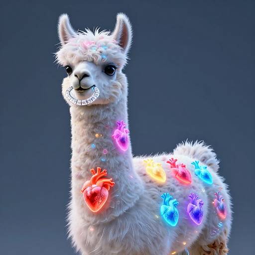 Bioluminescent Translucent Llama Creature