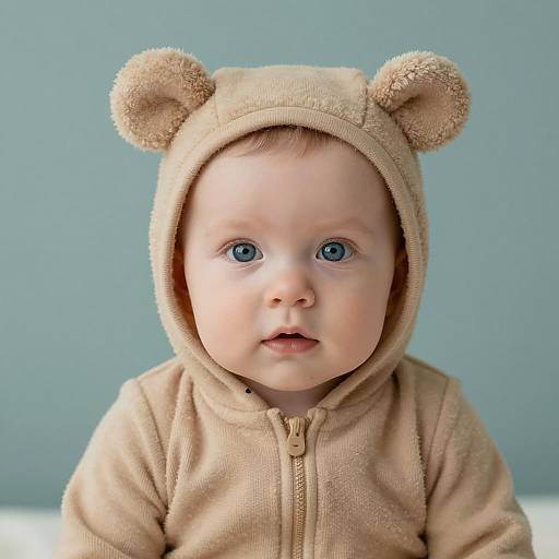 Adorable Baby in Bear Costume Portrait