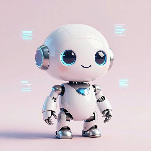 Friendly AI Chibi Robot Art