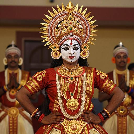 Traditional Yakshagana Dancer in Ornate Costume