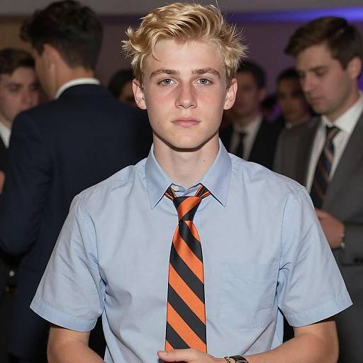 Serious Young Man in Formal Attire