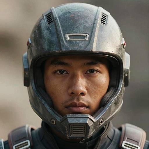 Realistic Sci-Fi Male Helmet Portrait