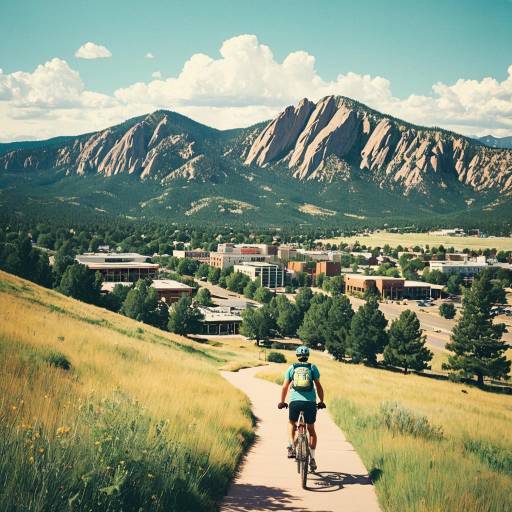 Mountain Biking in Boulder with Flatirons View