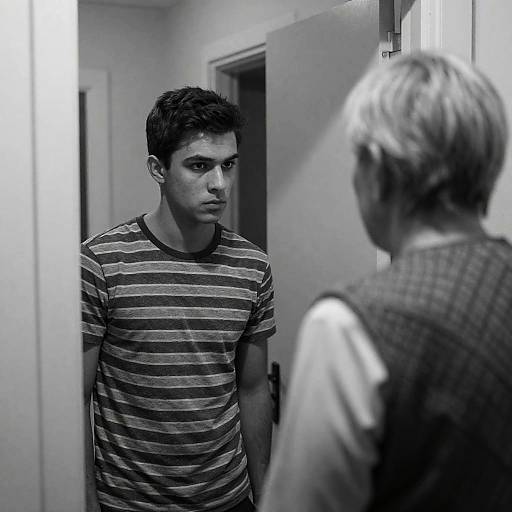 Intense Encounter in Black and White