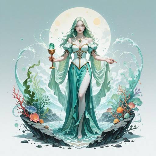 Ethereal Omniscient Woman by the Sea