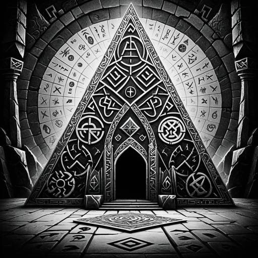 Esoteric Rune-Inscribed Pyramid Entrance