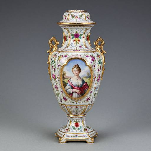 19th-Century Sevres-Style Floral Vase