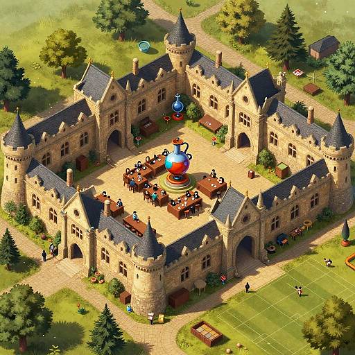 Vibrant Medieval School DnD Map