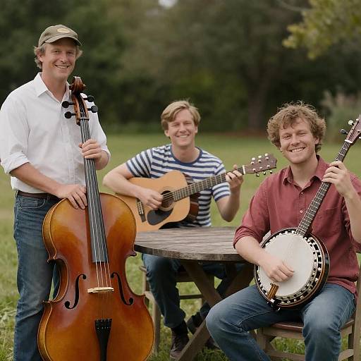 Outdoor Jam Session with Three Musicians