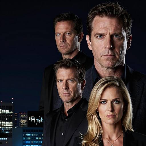 Formal Group Photo Against Cityscape