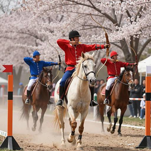 Dynamic Horseback Archery Competition Scene
