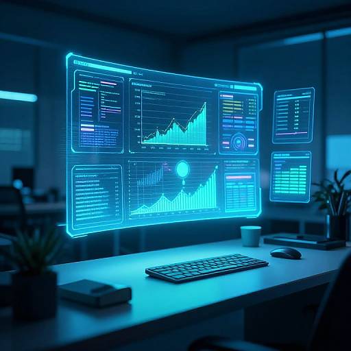 Futuristic High-Tech Data Workspace