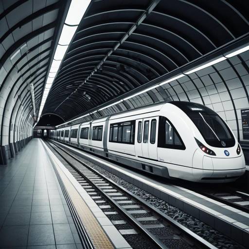 Futuristic Magnetic Levitation Train in Underground Metro Station