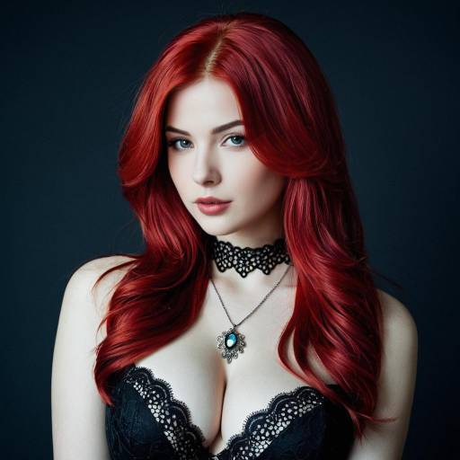 Stylish Woman with Red Lace Front Wig